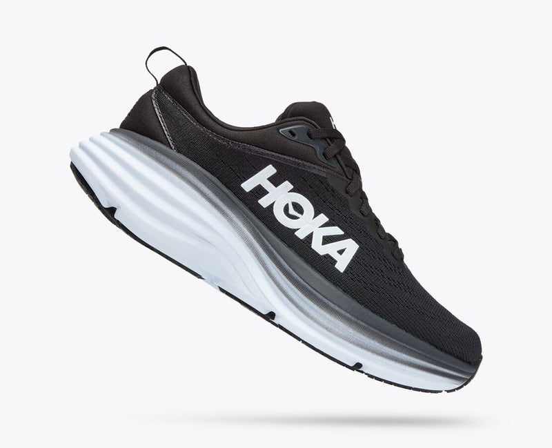 Hoka Bondi 8 Black White WIDE Women's