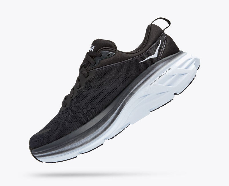 Hoka Bondi 8 Black White WIDE Women's