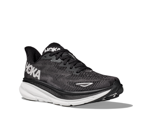 Hoka Clifton 9 WIDE Black White Men's