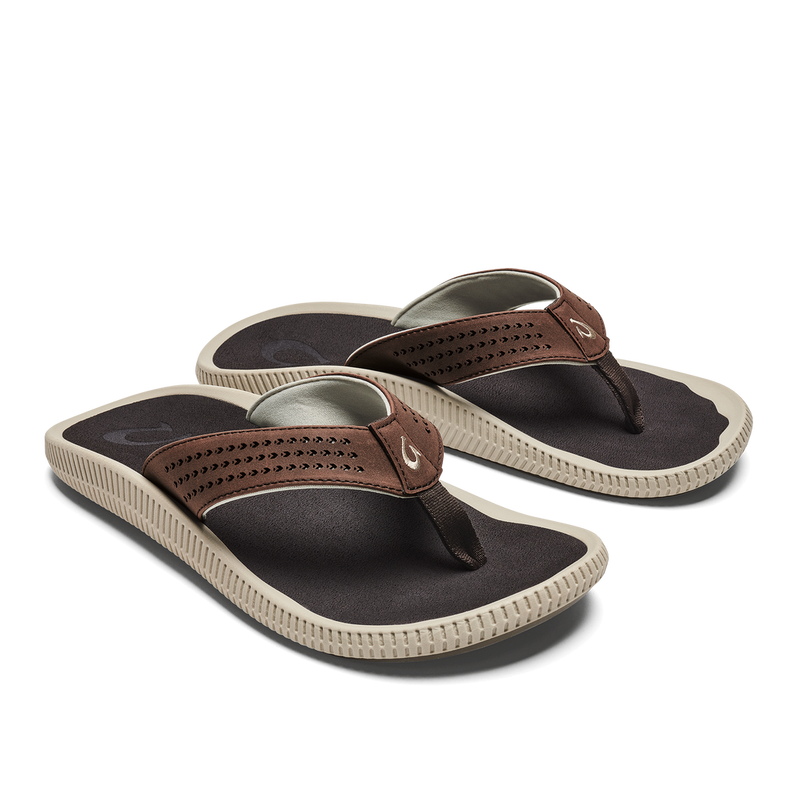 Olukai Ulele Sandal Dark Wood Men's