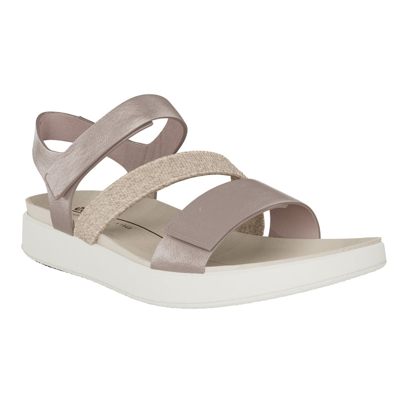 Ecco Flowt 2 Band Sandal Grey Rose Metallic Women's