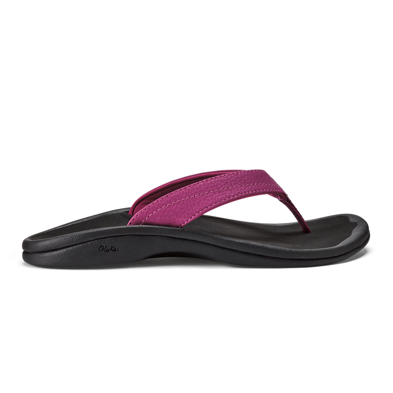 Olukai Ohana Orchid Flower Black Women's