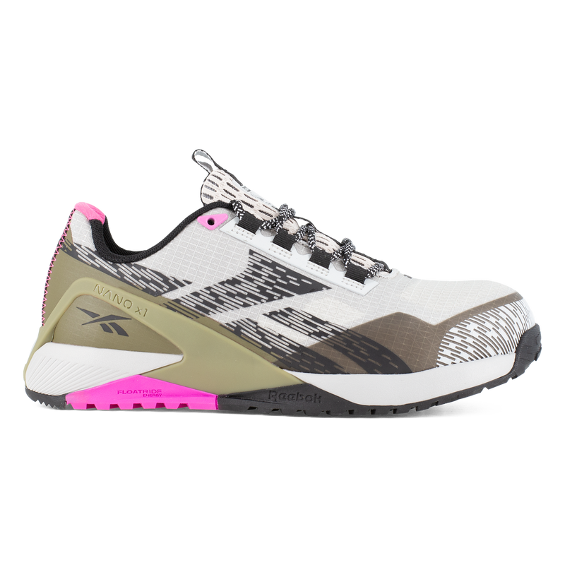 Reebok Work Nano X1 Adventure Silver Green Pink Women's Safety Toe