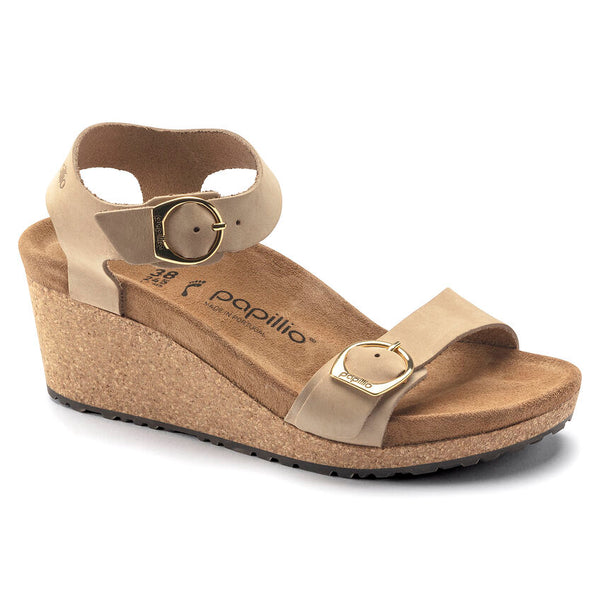 Birkenstock Papillio Soley Sandcastle Nubuck Leather Wedge Women's